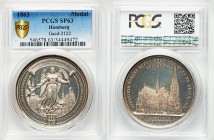 Hamburg silver Specimen "Inauguration of the Reconstructed St. Nikolai Church" Medal 1863 SP63 PCGS, Gaed-2122. 42.5mm. 27.79gm. By Lorenz. Angel of f...