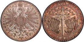 Bavaria silver Specimen "Shooting" Medal 1881 SP66 PCGS, Hauser-556, Steul-1. 38mm. 26.90gm. (rosette) SIEBENT · BUNDESSCHIESSEN · MÜNCHEN. Crossbow b...