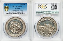 Worms silver Specimen "Shooting" Medal 1895 SP63 PCGS, cf. Peltzer-1748. 39.5mm. 27.69gm. Griffin with Worms coat of arms / City view over target and ...