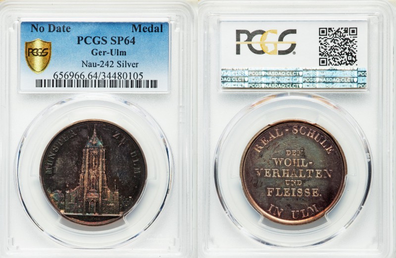 Ulm silver Specimen "Ulm Minster" Medal ND (19th Century) SP64 PCGS, Nau-242, cf...