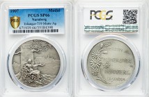 Nürnberg silver Specimen "25th Anniversary of the Numismatic Association" Medal 1907 SP66 PCGS, Erlanger 719. 40mm. 25.19gm. By C. Balmberger. The cit...