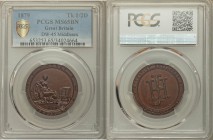James Henry copper 1/2 Penny Token 1879 MS65 Brown PCGS, DW-45. 30mm. J. HENRY LONDON, W.C. Female seated, coin cabinet on right / NUMISMATIST ANTIQUA...