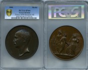 George I of Greece bronzed copper Specimen "Visit to London" Medal 1880 SP64 PCGS, Eimer-1668, BHM-3077. 74mm. By G. G. Adams. GEORGE 1st KING OF THE ...