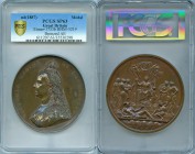 Victoria bronzed copper "Golden Jubilee" Medal ND (1887) SP63 PCGS, Eimer-1733b, BHM-3219. 75mm. VICTORIA REGINA ET IMPERATRIX. Veiled bust with tiny ...