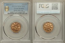 Victoria copper "Diamond Jubilee" Medal ND (1897) MS67 Red PCGS, W&E-3265, BHM-3603. 19mm. By A. Miesch. Bust left encircled by other busts / Busts of...