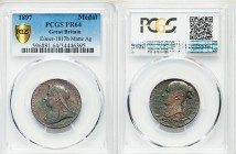 Victoria Pair of Certified silver Matte Medals 1897 PCGS, 1) Medal - SP55 2) Medal - PR64 Eimer-1817b. 26mm.

HID09801242017