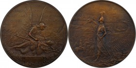 Victoria bronze Matte Specimen Medal 1900 SP63 PCGS, BHM-3876, Eimer-1850, Hern-96. 52mm. By Emil Fuchs. Angel tending a fallen soldier / Bellona shea...