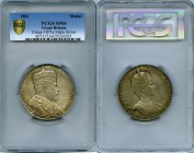 Edward VII and Alexandra silver Matte Specimen "Coronation" Medal 1902 SP64 PCGS, Eimer-1871a, BHM-3737. 55mm. EDWARD VII CROWNED 9. AUGUST 1902. Crow...