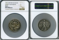 George V and Mary silver Matte "Silver Jubilee" Medal 1935 MS67 NGC, 51mm. 55.56gm. Conjoined crowned busts of the King and Queen Mary left / Allegori...