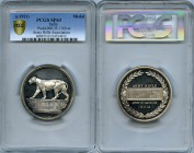 "Army Rifle Association" silver Specimen Medal ND (c. 1921) SP63 PCGS, Pudd-960.35.1. 55mm. 94.47gm. By J. Pinches. Lioness on pedestal left / Tablet ...