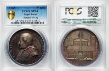 Papal States. Pius IX silver Specimen Medal Anno XX (1865) SP64 PCGS, Rinaldi-87, Spink-2297, Bartolotti-E865. 43.8mm. 34.10gm. By Bianchi. Half-lengt...