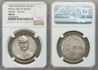 Vittorio Emanuele III silver "Royal Visit to Berlin" Medal 1902 MS64 NGC, 35mm. 17.49gm. Bust facing / Oak tree with two coats of arms. On Vittorio Em...