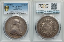 Charles IV silver "Proclamation" Medal ND (1789) AU55 PCGS, Grove-C260a. 42mm. By G. A. Gil. Bust of Charles IV facing right, signed below in legend /...