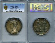 Wilhelmina I silver Specimen "Inauguration in Amsterdam" Medal 1898 SP64 PCGS, KB-355, S&Z-4. 60mm. 109.82gm. By B. van Hoven and W. Achterhagen. Crow...