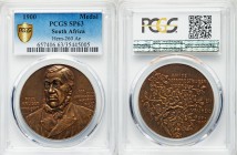 Paul Kruger bronze Matte Specimen Medal 1900 SP63 PCGS, By Anton Scharff. Bust of President Kruger three-quarters left / Oak and olive branches, AAN D...
