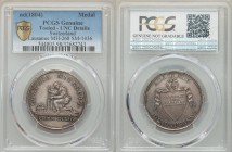 Lausanne. Canton silver "Academy of Lausanne Prize" Medal ND (1804) UNC Details (Tooled) PCGS, MH-268, SM-1436. 35mm. Tape over Canton Arms / Kneeling...