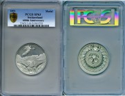 Confederation white metal Specimen "600th Anniversary of the Federation" Medal 1891 SP63 PCGS, SM-44, (var). 50mm. 48.76gm. Coat of arms of the three ...