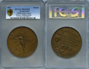 Confederation bronze "600th Anniversary of the Founding of the Swiss Confederation" Medal 1891 MS63 Brown PCGS, Leu-44. 67mm. Winged Nude female (vict...
