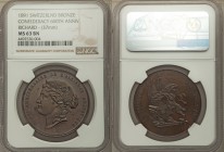 Confederation. Bern bronze "600th Anniversary of Perpetual Alliance" Medal 1891 MS63 Brown NGC, 37mm. 26.73gm. By C. Richard. Edge: Plain. 600ME ANNIV...