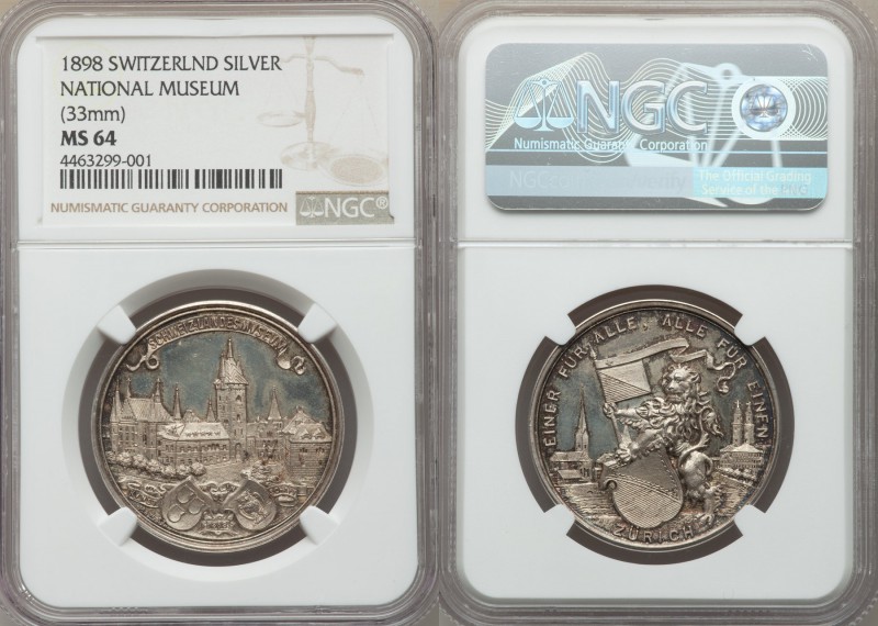 Confederation. Zurich silver "Inauguration of Swiss National Museum" Medal 1898 ...