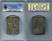 Confederation silver Matte Specimen "St. Gallen Shooting Festival" Medal 1904 SP64 PCGS, R-1176a. 63x45mm. 64.17gm. Helvetia crowning a shooter right,...