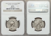 Confederation silver Matte "Bern Shooting Festival" Medal 1910 MS65 NGC, R-263b. 28mm. Female portrait with elaborate bonnet, facing right. Date in le...