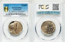 Confederation silver Matte Specimen "St. Gallen Shooting Festival" Medal 1910 SP63 PCGS, R-1183a. 26mm. By the Holy Freres. For the Cantonal Shooting ...