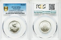 Confederation silver Matte Specimen "Solothurn-Olten Jubilee Shooting" Medal 1911 SP66 PCGS, R-1130b. 23mm. By the Holy Freres. For the Jubliee Shooti...