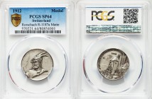Confederation silver Matte Specimen "St. Gallen Shooting Festival" Medal 1912 SP64 PCGS, R-1187a. 25mm. By the Holy Freres. For the St. Gallen Cantona...