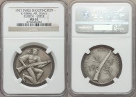 Confederation silver "Zurich-Uster Shooting Festival" Medal 1937 MS63 NGC, R-1868a, Richter lists as "R". 30mm. For the Zurich Cantonal Shooting Festi...