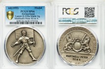 Confederation silver Matte Specimen "Lucerne Shooting Festival" Medal ND (1955) SP66 PCGS, R-928a. 45mm. By Huguenin. For the Luzern Cantonal Shooting...