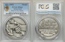 Confederation silvered copper Matte "Bern Shooting Festival" Medal ND (c.1960) MS64 PCGS, R-391a. By Huguenin. 40mm. Engraved with the name Franz Hügl...