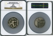 Confederation silvered bronze Matte "Zug Shooting Festival" Medal ND (c. 1960) MS65 NGC, R-1694a. 50mm. Male figure crouched and lifting large stone a...