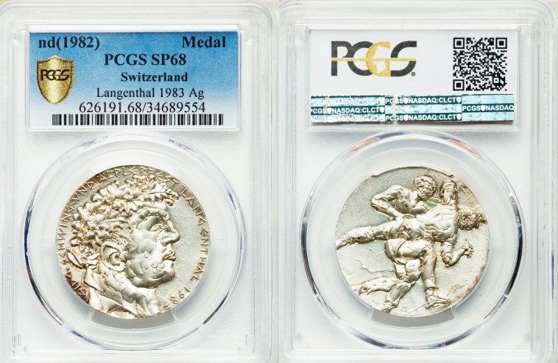 Confederation silver Specimen "Langenthal Festival" Medal ND (1982) SP68 PCGS, B...