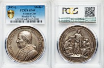 Pius IX silver Specimen Medal Anno XXXI (1876) SP64 PCGS, Rinaldi-70. 43.90mm. 33.70gm. By G. und F. Bianchi. Bust left / Saint Joseph with kneeling E...