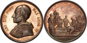 Leo XIII silver Specimen Medal Anno VI (1881) SP64 PCGS, Rinaldi-77, Modesti (Annuale)350. 43.8mm. 35.80gm. F. Bianchi. LEO XIII PONT MAX ANNO VI. Bus...