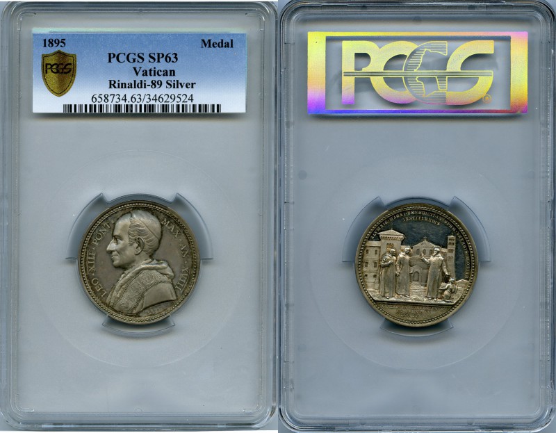 Leo XIII silver Specimen Medal Anno XVIII (1895) SP63 PCGS, Mazio-83, Rinaldi-89...
