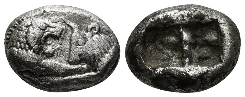 KINGS OF LYDIA. Kroisos (Circa 564/53-550/39 BC). 1/3 Stater. Sardes.
Obv: Confr...