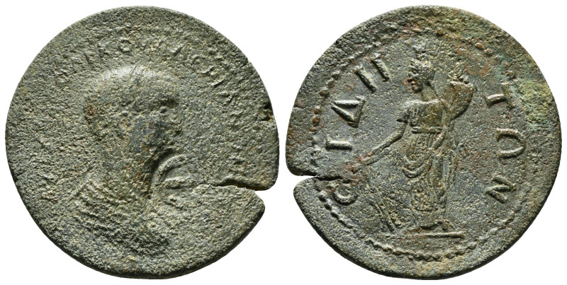 PAMPHYLIA. Side. Valerian I, 253-260. Oktassarion. Obv : [AYT KAI ΠΟ ΛIK] OYAΛЄ[...