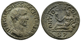 PISIDIA. Antioch. Trajanus Decius (249-251). Ae.
Obv: IMP CAES C MESS Q DECIO TRA .
Radiate and cuirassed bust right.
Rev: ANTIOCHI COL CA / SR.
River...