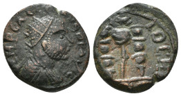 PISIDIA. Antioch. Gallienus (253-268). Ae.
Obv: INP CAI ΛICNI GALIHNVS.
Radiate head right.
Rev: ANTIOCHI CO / S R.
Vexillum topped by eagle and flank...