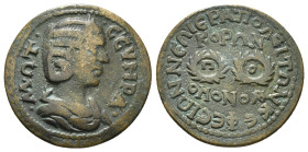 PHRYGIA. Hierapolis. Otacilia Severa (Augusta, 244-249). Ae. Homonoia issue with Ephesus.
Obv: M ΩT CЄVHPA.
Draped bust right, wearing stephane.
Rev: ...