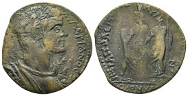 PHRYGIA. Hierapolis. Valerian I (253-260). Ae Obv : ΑΥ Κ Π Λ ΟΥΑΛΕΡΙΑΝΟϹ , laureate and cuirassed bust of Valerian right wearing aegis from which two ...