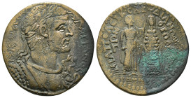 PHRYGIA. Hierapolis. Valerian I (253-260). Ae. Homonoia issue with Sardis.
Obv: laureate and cuirassed bust of Valerian right wearing aegis from which...