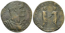 PHRYGIA. Hierapolis. Valerian I (253-260). Ae Obv : ΑΥ Κ Π Λ ΟΥΑΛΕΡΙΑΝΟϹ , laureate and cuirassed bust of Valerian right wearing aegis from which two ...