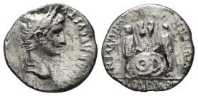 AUGUSTUS (27 BC-14 AD). Denarius. Lugdunum.
Obv: CAESAR AVGVSTVS DIVI F PATER PATRIAE.
Laureate head right.
Rev: C L CAESARES AVGVSTI F COS DESIG PRIN...