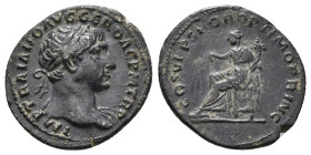 TRAJAN (98-117). Denarius. Rome.
Obv: IMP TRAIANO AVG GER DAC P M TR P.
Laureate bust right, with slight drapery.
Rev: COS V P P SPQR OPTIMO PRINC.
Ae...