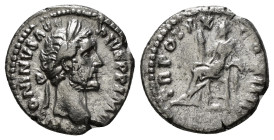 ANTONINUS PIUS (161-180). Denarius. Rome.
Obv: ANTONINVS AVG PIVS P P IMP II.
Laureate head right.
Rev: TR POT XX COS IIII.
Ceres seated right on chai...