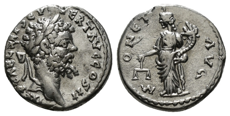 SEPTIMIUS SEVERUS (193-211). Denarius. Emesa.
Obv: IMP CAE L SEP SEV PERT AVG CO...