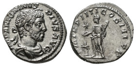 ELAGABALUS (218-222). Denarius. Rome.
Obv: IMP ANTONINVS PIVS AVG.
Laureate and draped bust right, wearing horn.
Rev: SVMMVS SACERDOS AVG.
Elagabalus ...